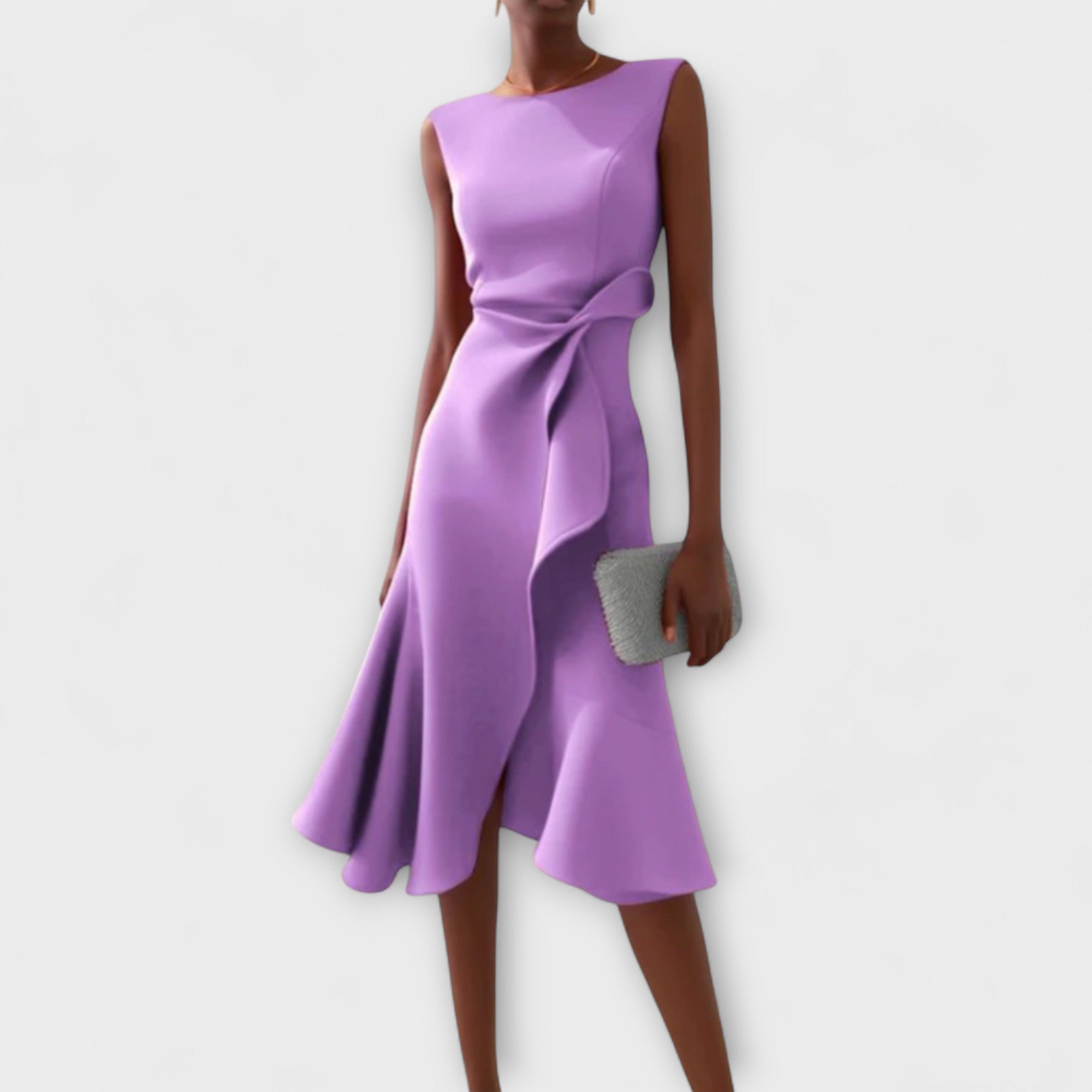 Dara Damen Midi Kleid | Drapiertes Design- S-2XL