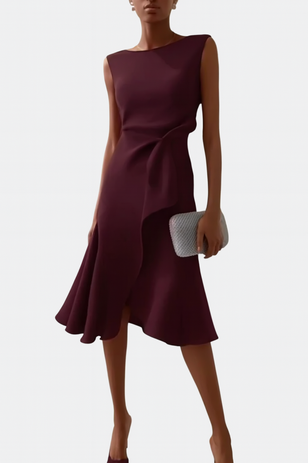 Dara Damen Midi Kleid | Drapiertes Design- S-2XL