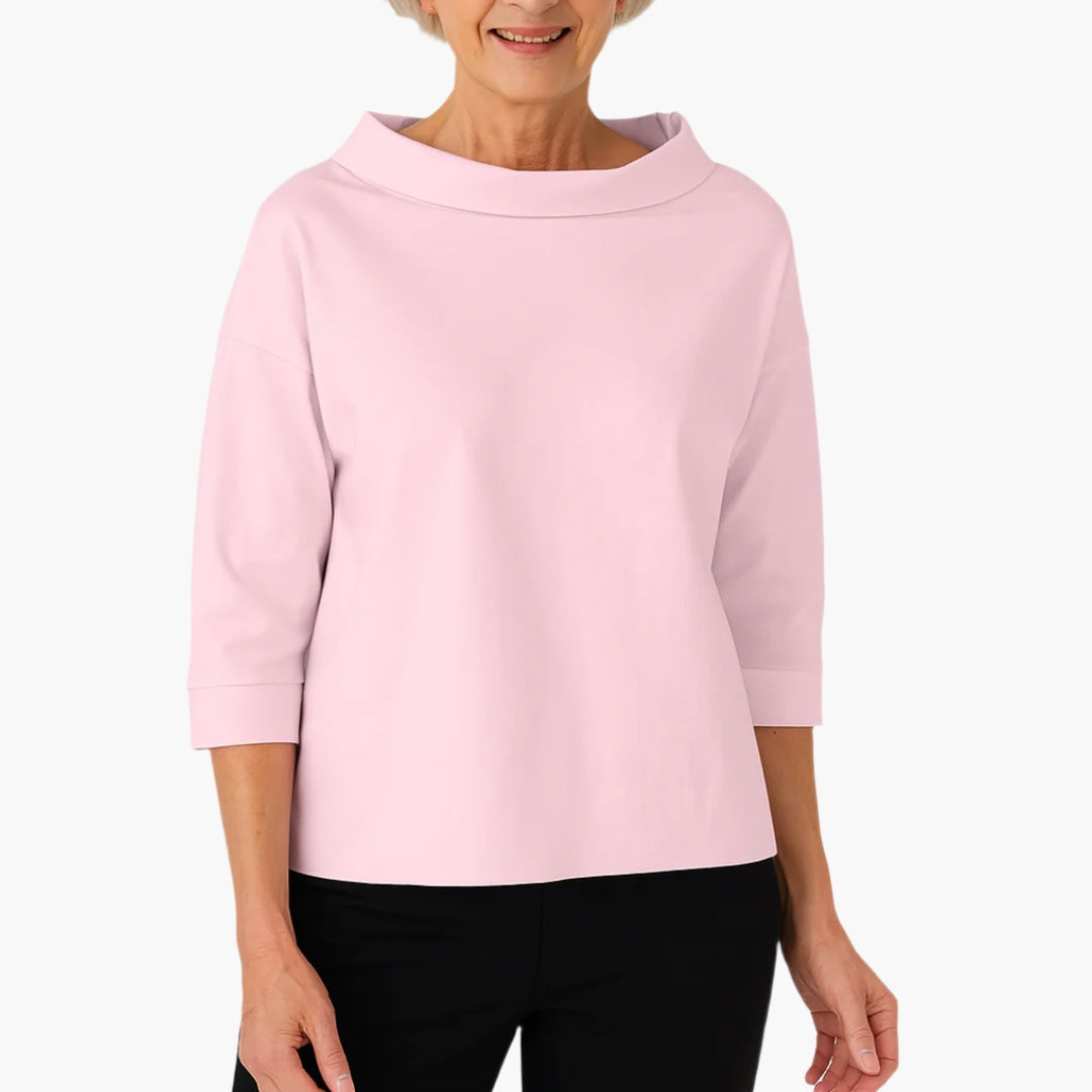 Daria Oberteile für Damen | Hoher Kragen, Dreiviertelärmel- S-3XL