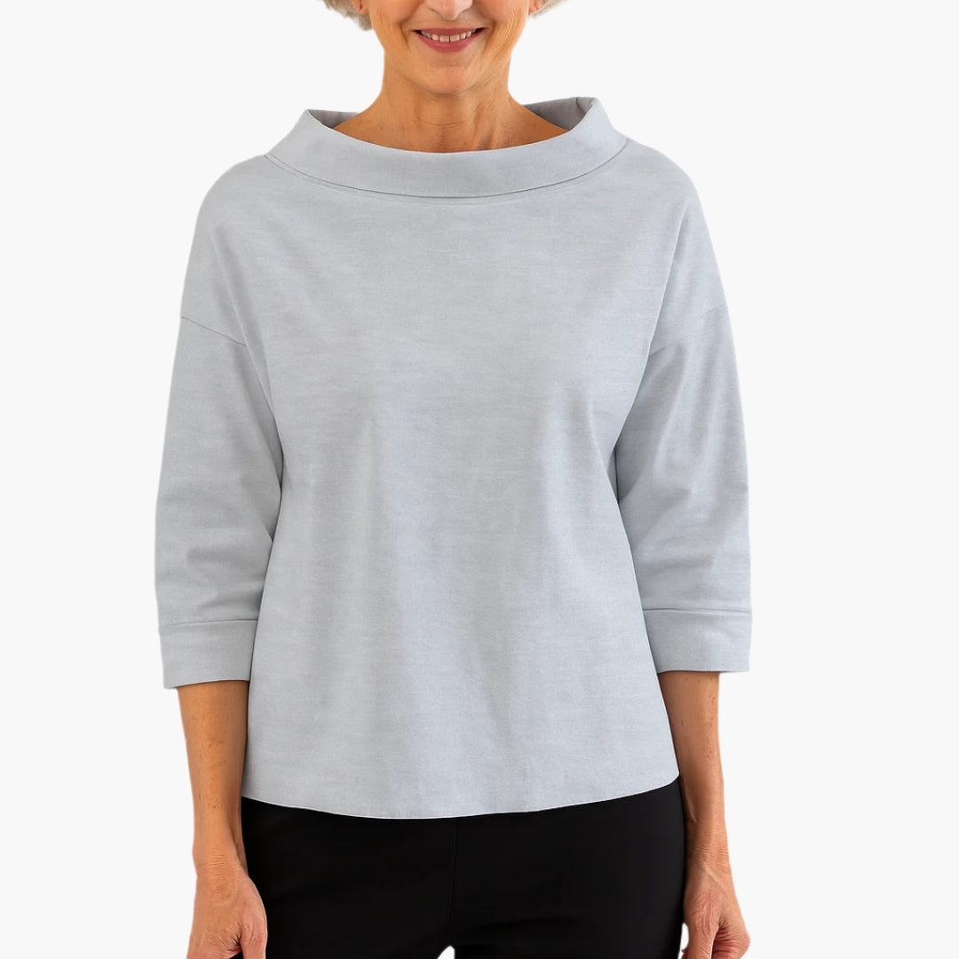 Daria Oberteile für Damen | Hoher Kragen, Dreiviertelärmel- S-3XL