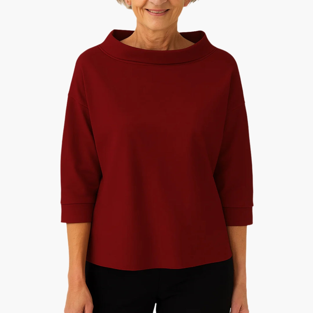 Daria Oberteile für Damen | Hoher Kragen, Dreiviertelärmel- S-3XL