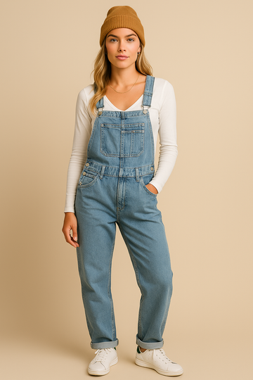 Demi Damen Latzhose | Robustes Denim, Bequeme Passform-S-XL