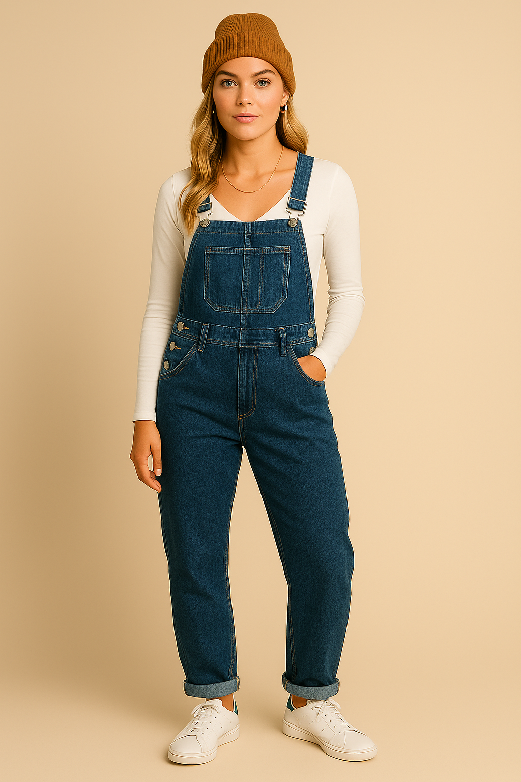 Demi Damen Latzhose | Robustes Denim, Bequeme Passform-S-XL