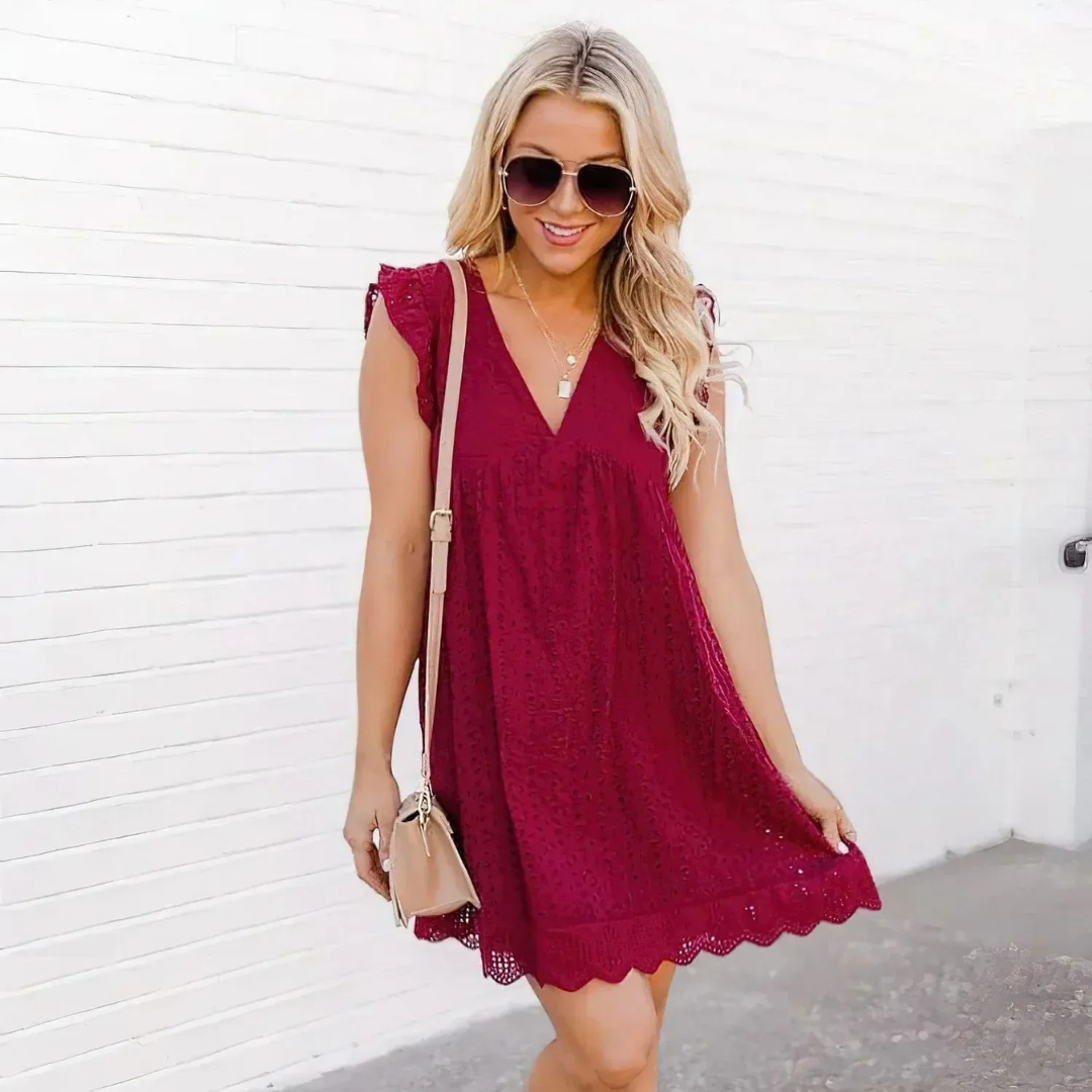 Eli Damen Kleid | 2-in-1 Design mit Shorts, Elegantes Sommerkleid- S-4XL