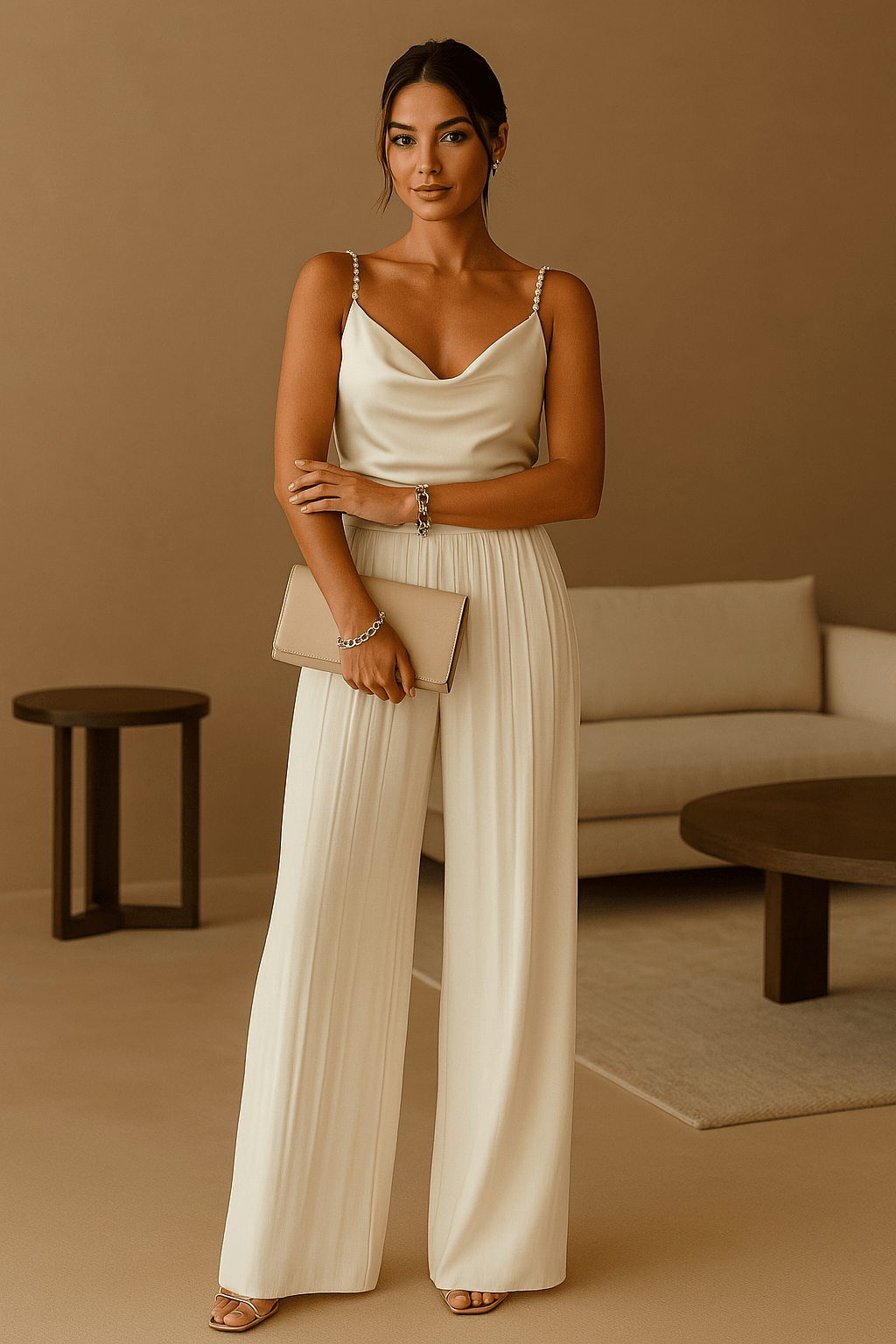 Elysia Damen Jumpsuit | Polyester, Weite Beine, Eleganter Overall für Besondere Anlässe- S-XL