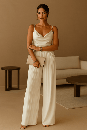 Elysia Damen Jumpsuit | Polyester, Weite Beine, Eleganter Overall für Besondere Anlässe- S-XL