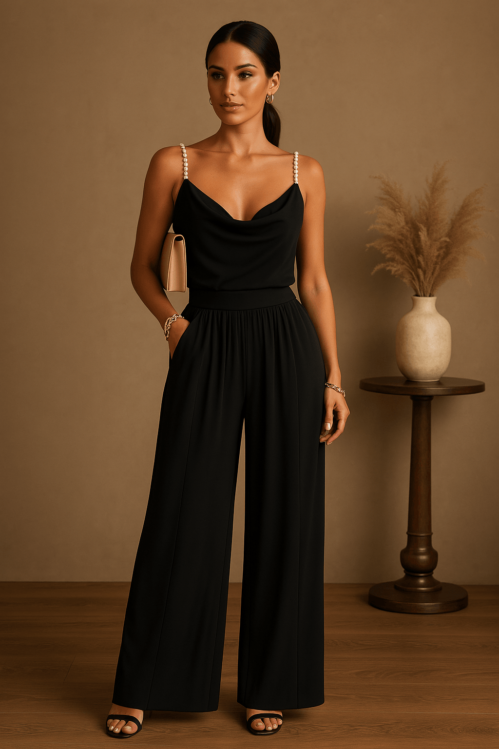 Elysia Damen Jumpsuit | Polyester, Weite Beine, Eleganter Overall für Besondere Anlässe- S-XL