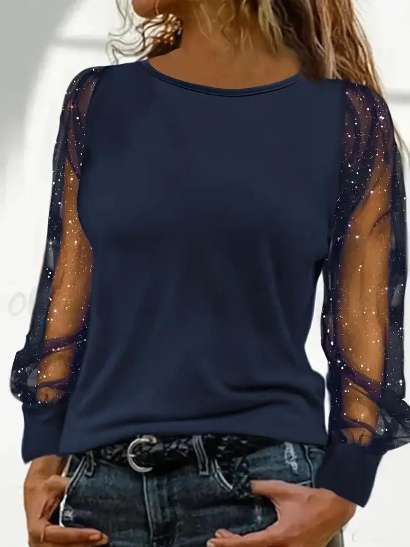 Elysia Damenbluse | Glänzender Stoff für Elegante Anlässe- S-3XL