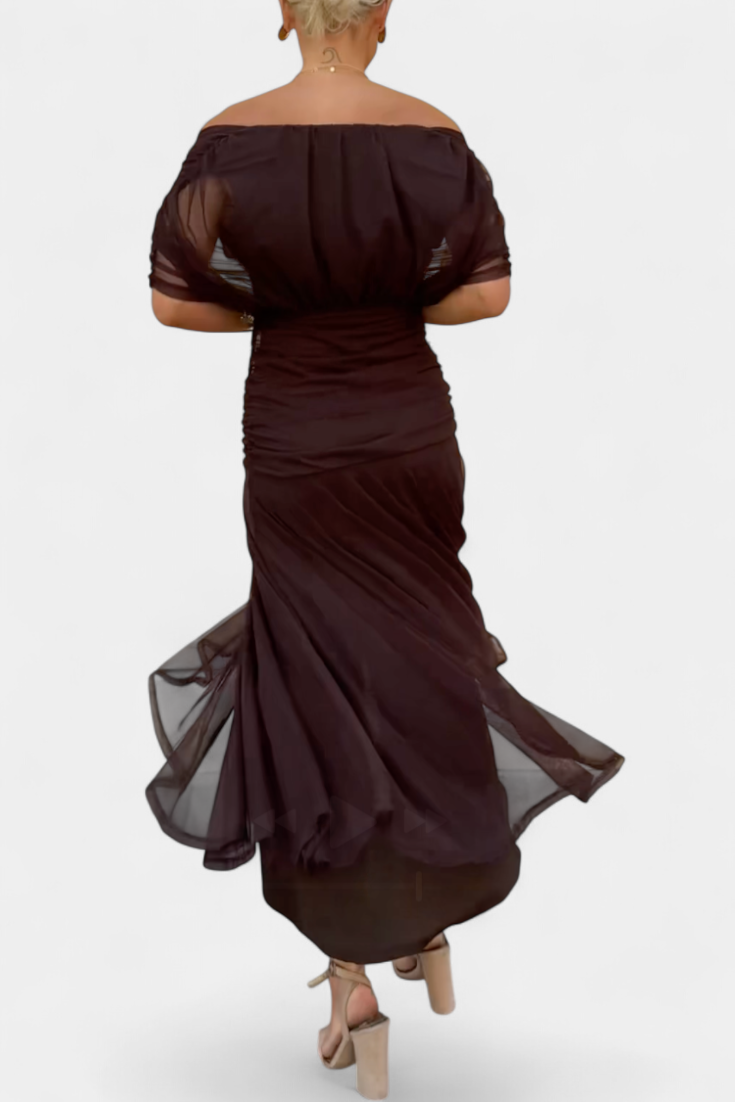 Evelyn Damen Abendkleid | Schulterfrei, Midi