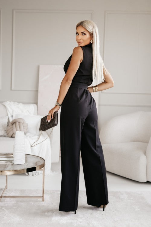 Evelyn Damen Jumpsuit | Hochwertiger Stoff, Weite Beine- S-2XL