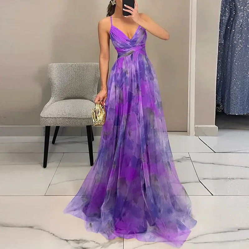 Fina Damen Maxi Kleid | Luftig mit Blumenmuster