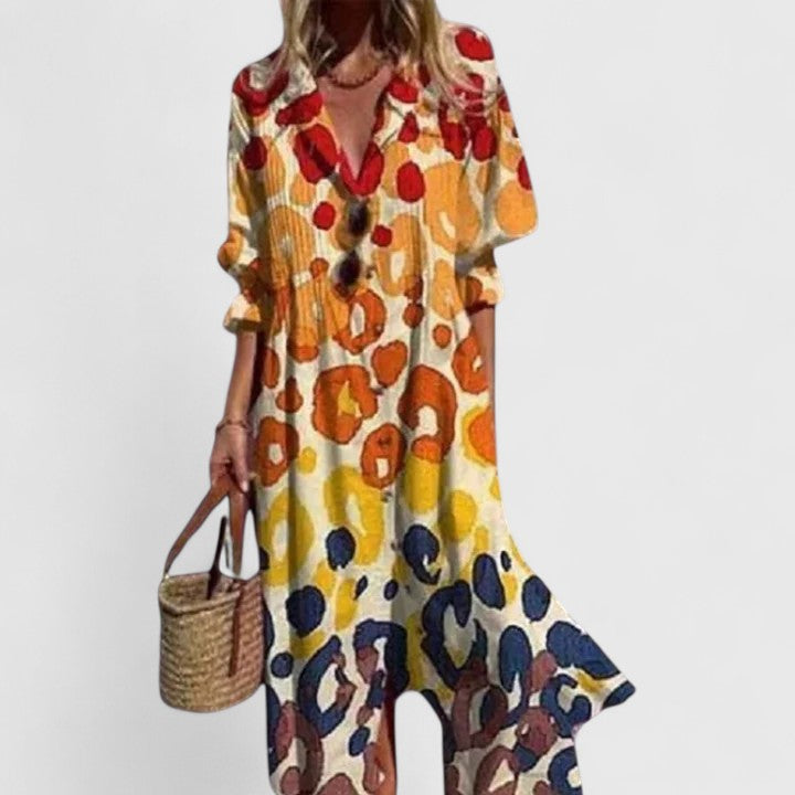 Fiona Damen Midi Kleid | Florales Design