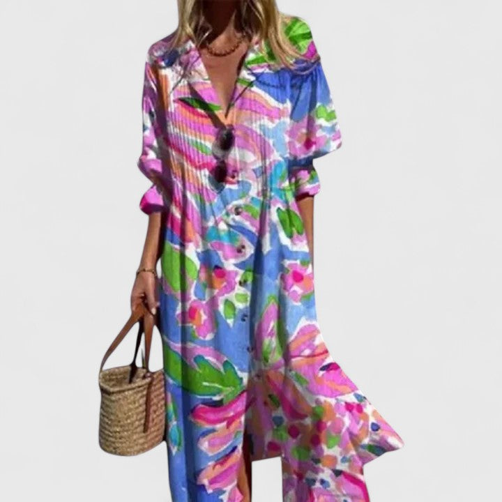 Fiona Damen Midi Kleid | Florales Design