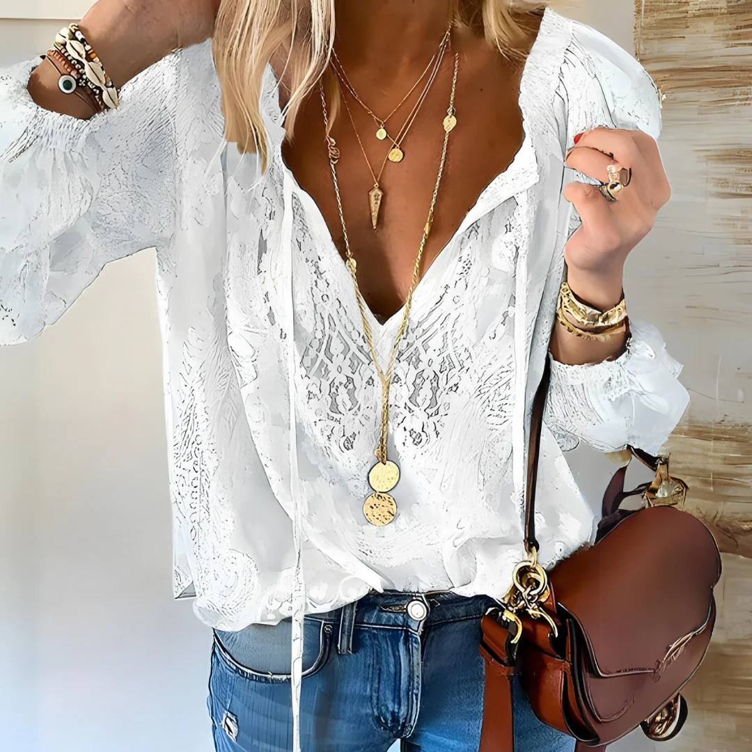 Ira Damen Boho Bluse | 100% Baumwolle, Lockerer Schnitt für Sommerlooks
