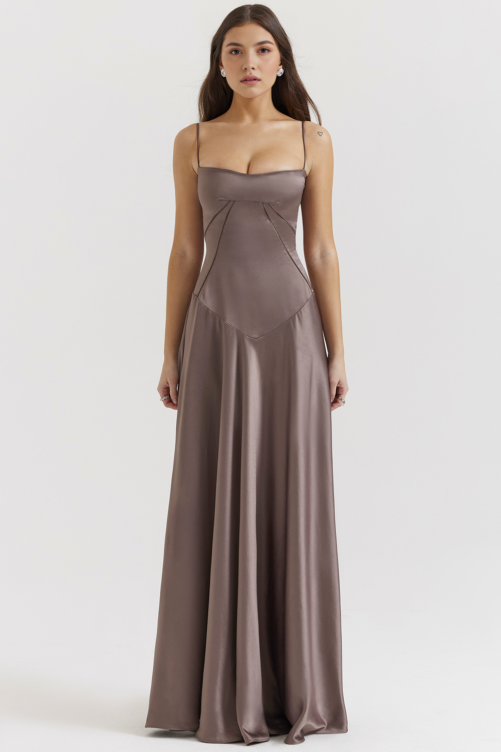 Ivy Damen Bustierkleid | Satin, Verstellbare Träger