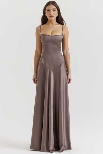 Ivy Damen Bustierkleid | Satin, Verstellbare Träger