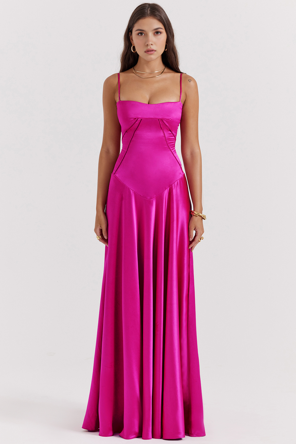 Ivy Damen Bustierkleid | Satin, Verstellbare Träger
