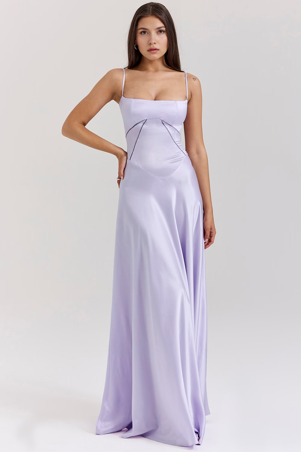 Ivy Damen Bustierkleid | Satin, Verstellbare Träger