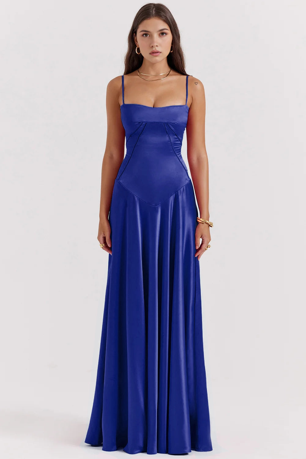 Ivy Damen Bustierkleid | Satin, Verstellbare Träger