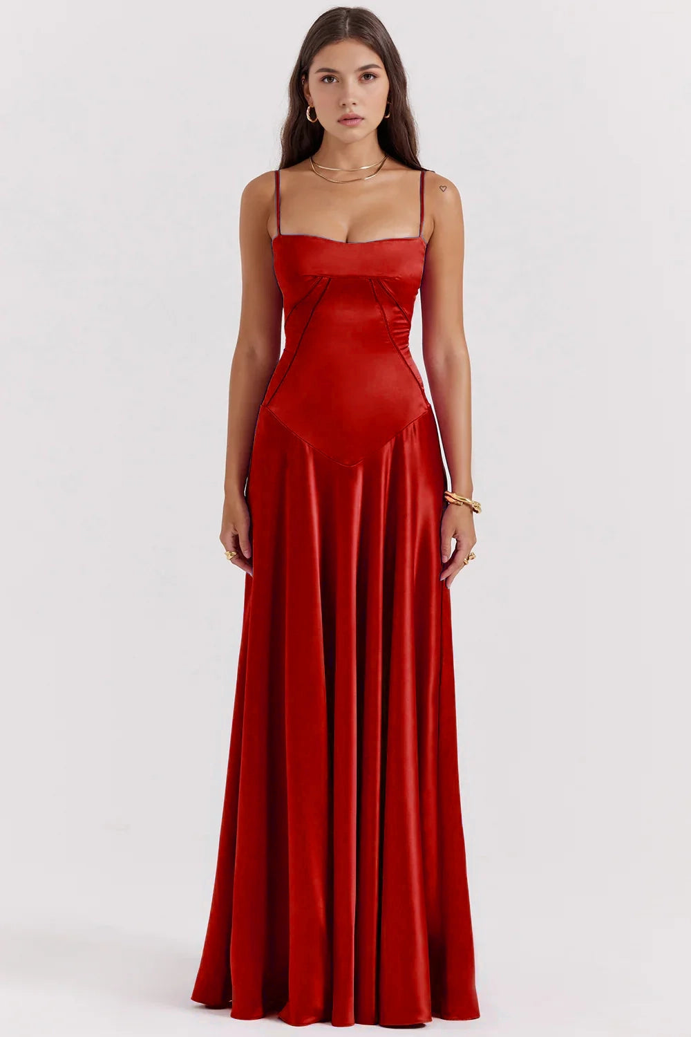 Ivy Damen Bustierkleid | Satin, Verstellbare Träger