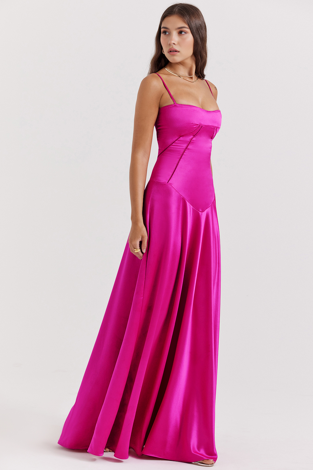 Ivy Damen Bustierkleid | Satin, Verstellbare Träger