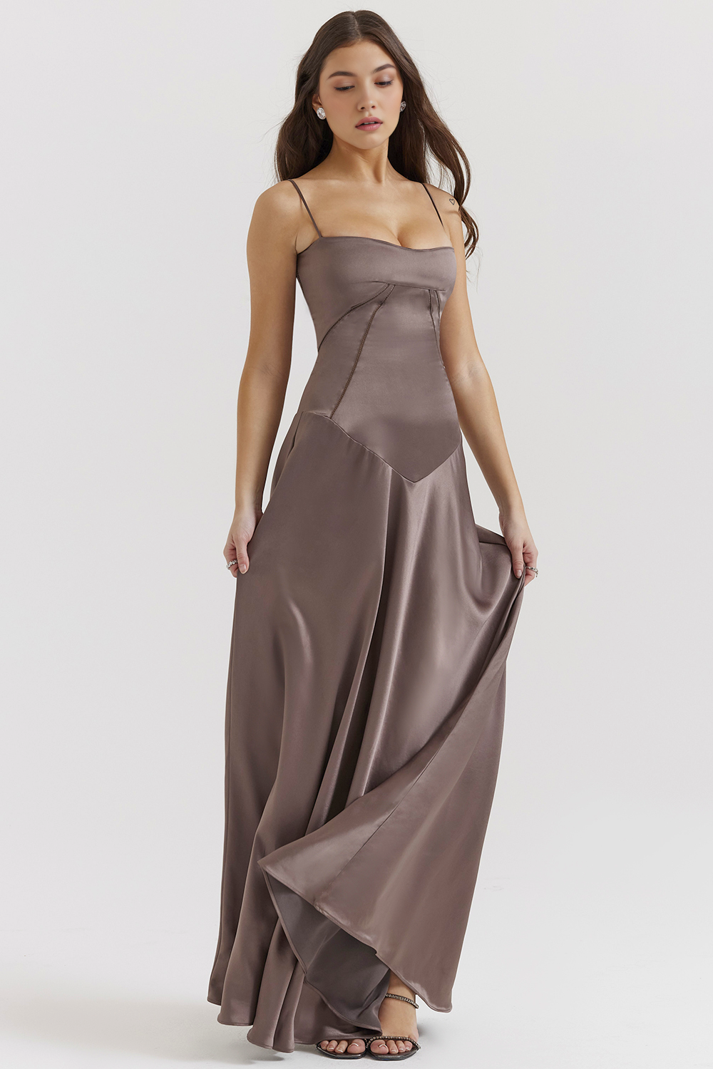 Ivy Damen Bustierkleid | Satin, Verstellbare Träger