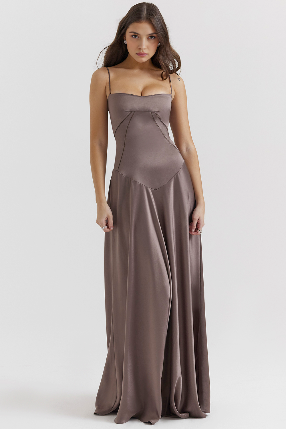 Ivy Damen Bustierkleid | Satin, Verstellbare Träger