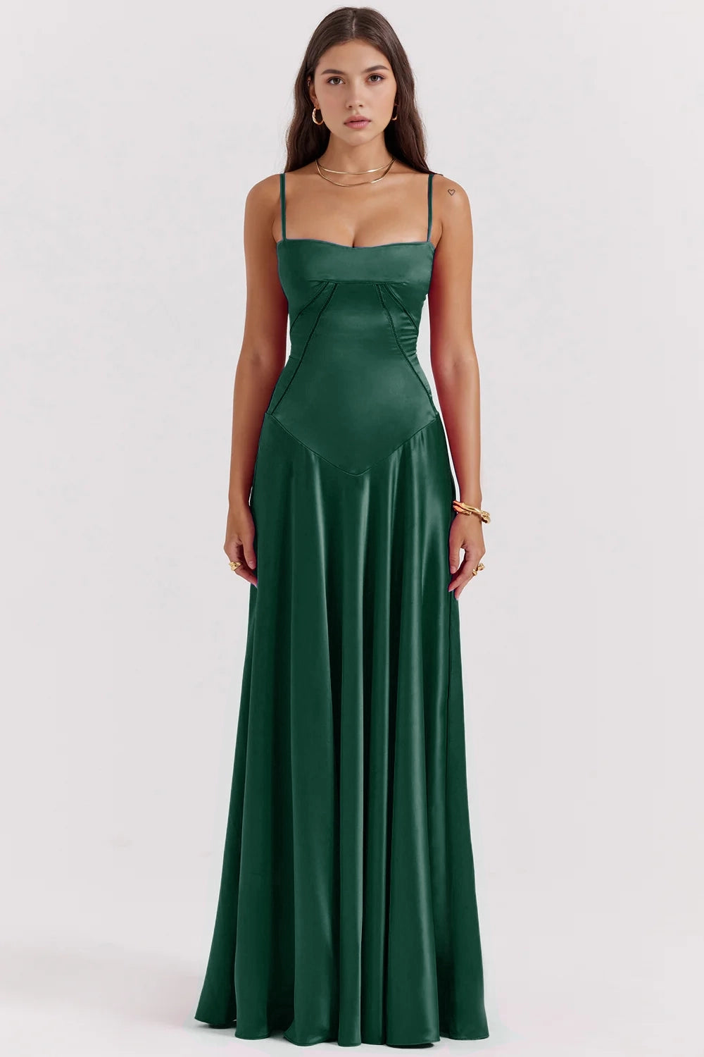 Ivy Damen Bustierkleid | Satin, Verstellbare Träger