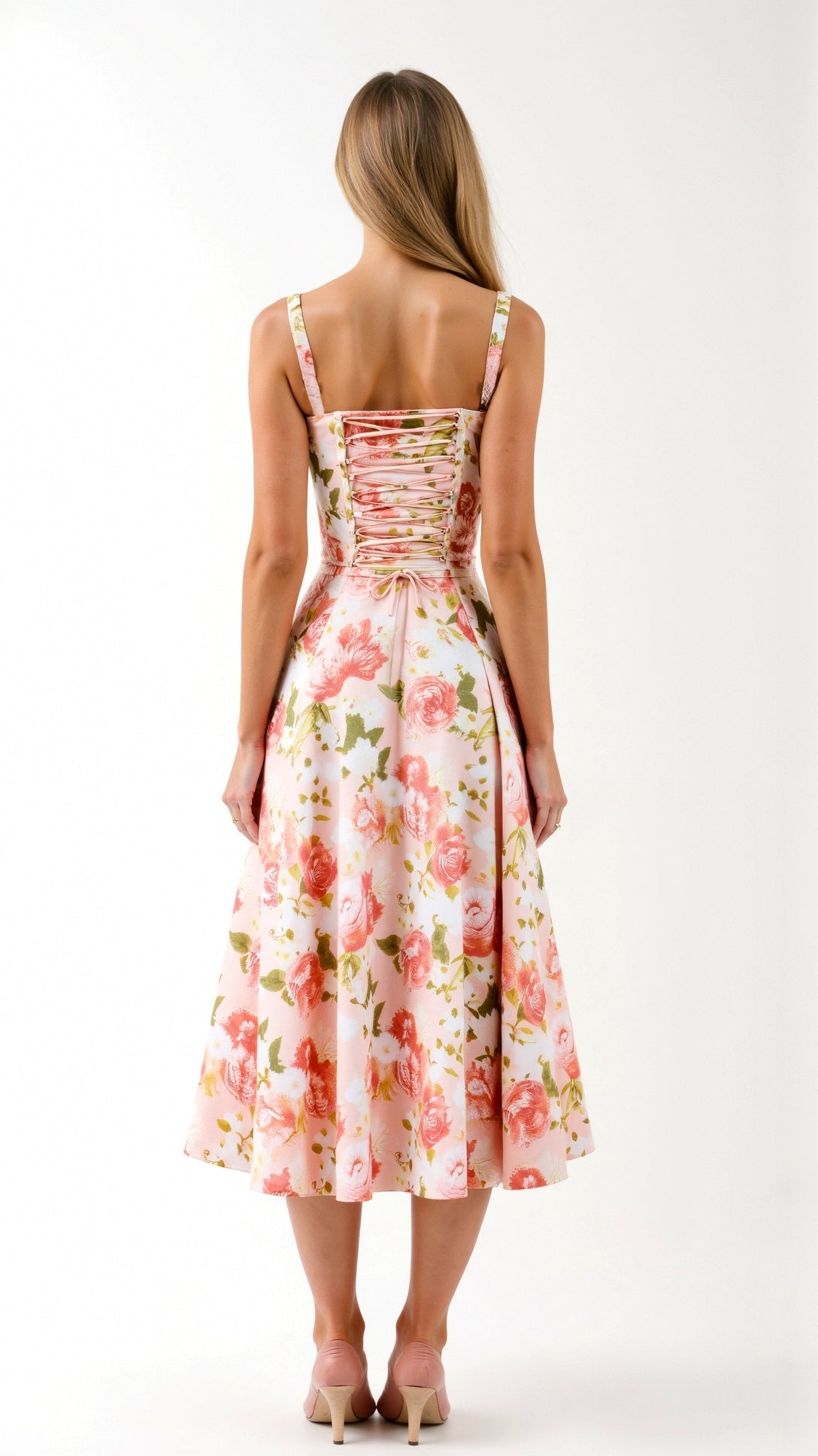 Juli Damen Midi Kleid | Romantischer Blumenprint, Elegante A-Linie- S-5XL