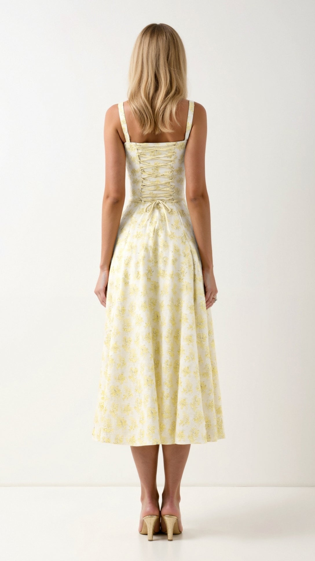 Juli Damen Midi Kleid | Romantischer Blumenprint, Elegante A-Linie- S-5XL