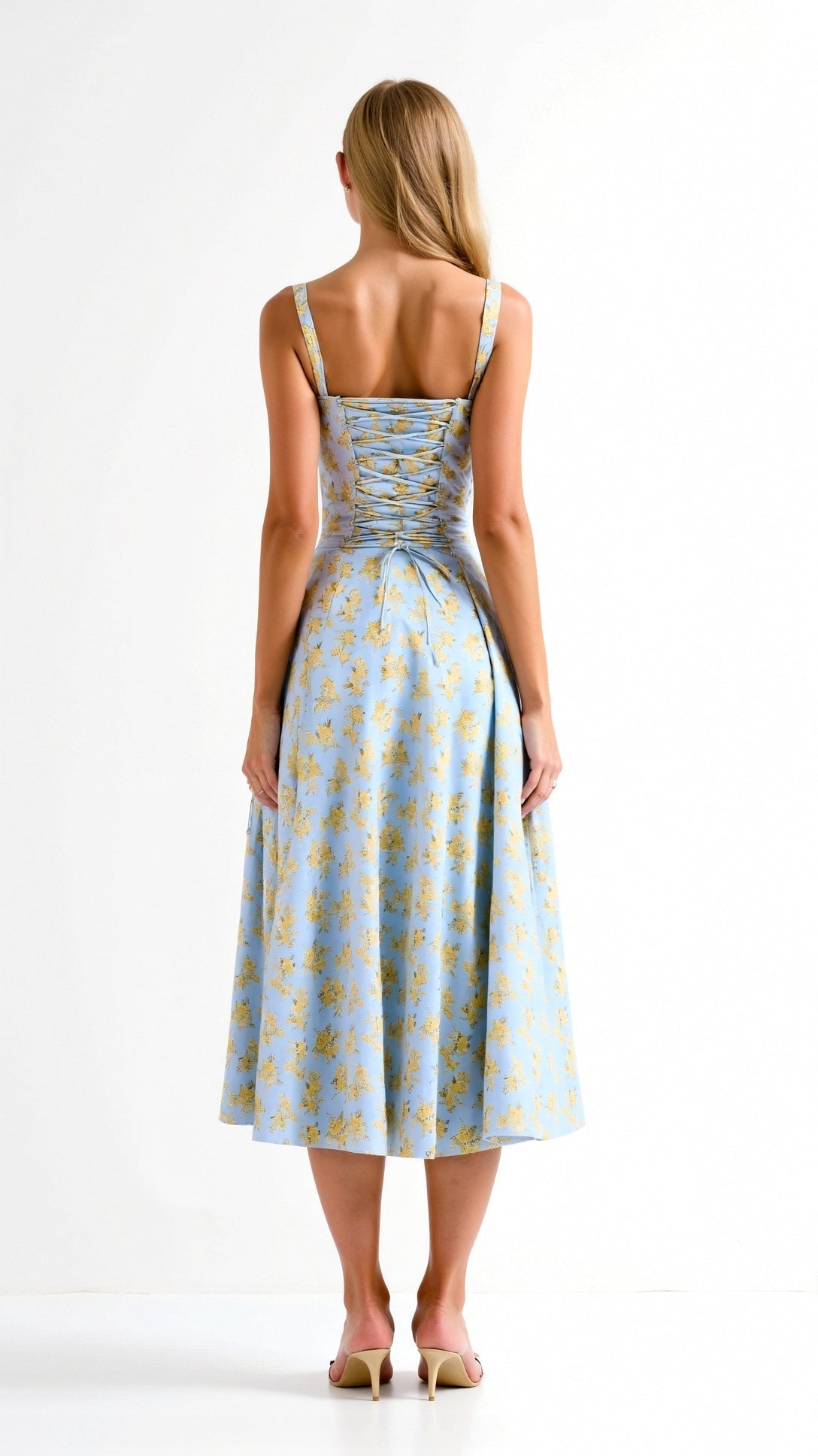 Juli Damen Midi Kleid | Romantischer Blumenprint, Elegante A-Linie- S-5XL