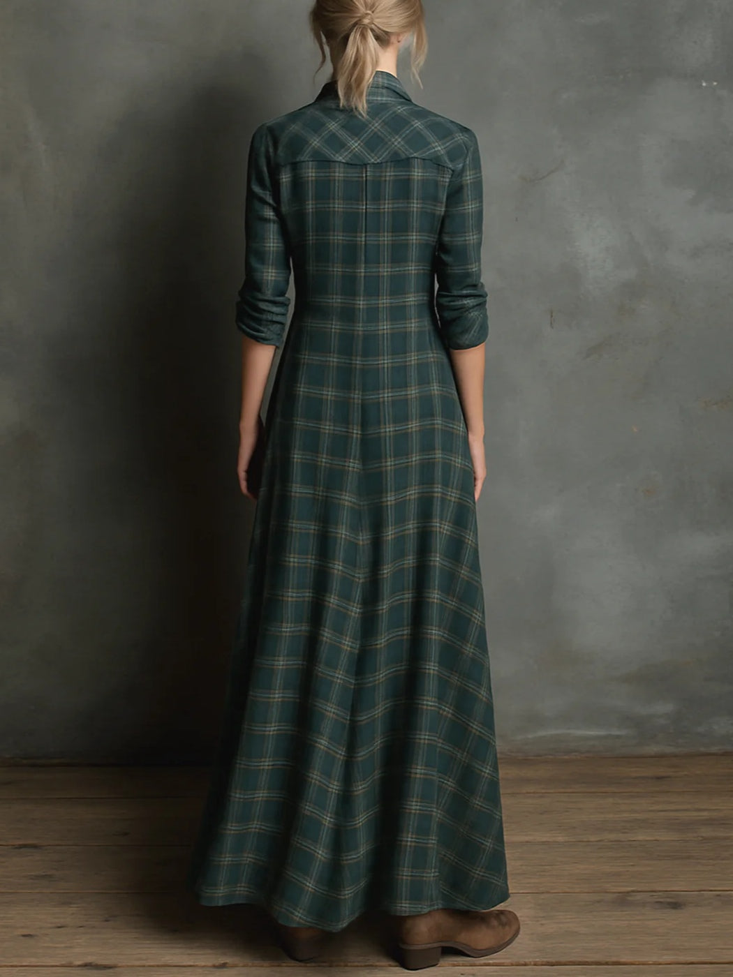 Kari Women’s Hemdkleid | Baumwollmischung, Kariert, Maxilänge