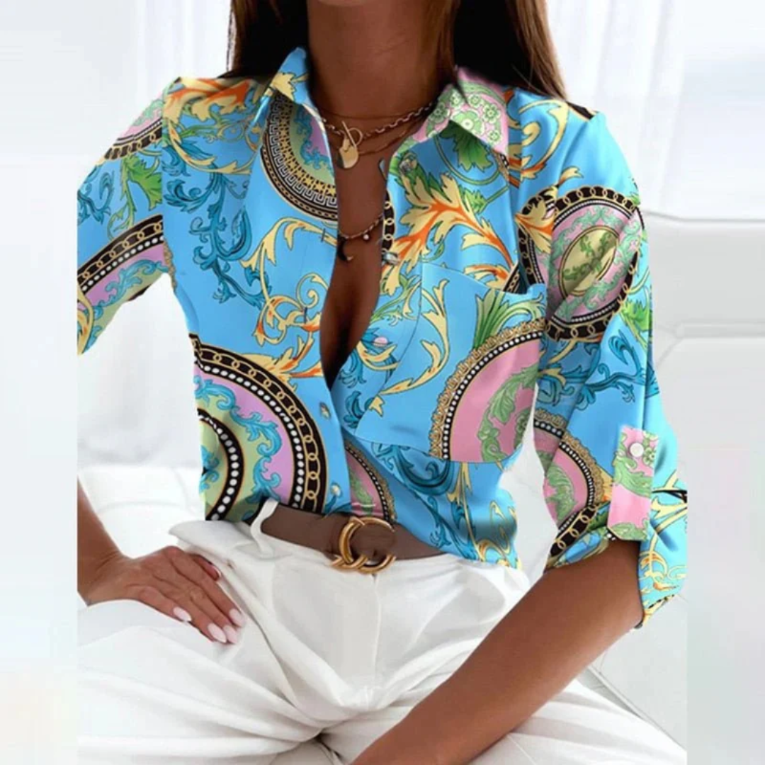Katrin Damen Bluse | Klassischer Kragen, Langarm, Bequeme Passform - S-2XL