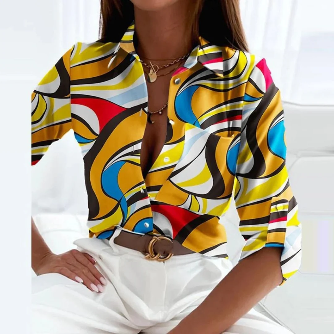 Katrin Damen Bluse | Klassischer Kragen, Langarm, Bequeme Passform - S-2XL