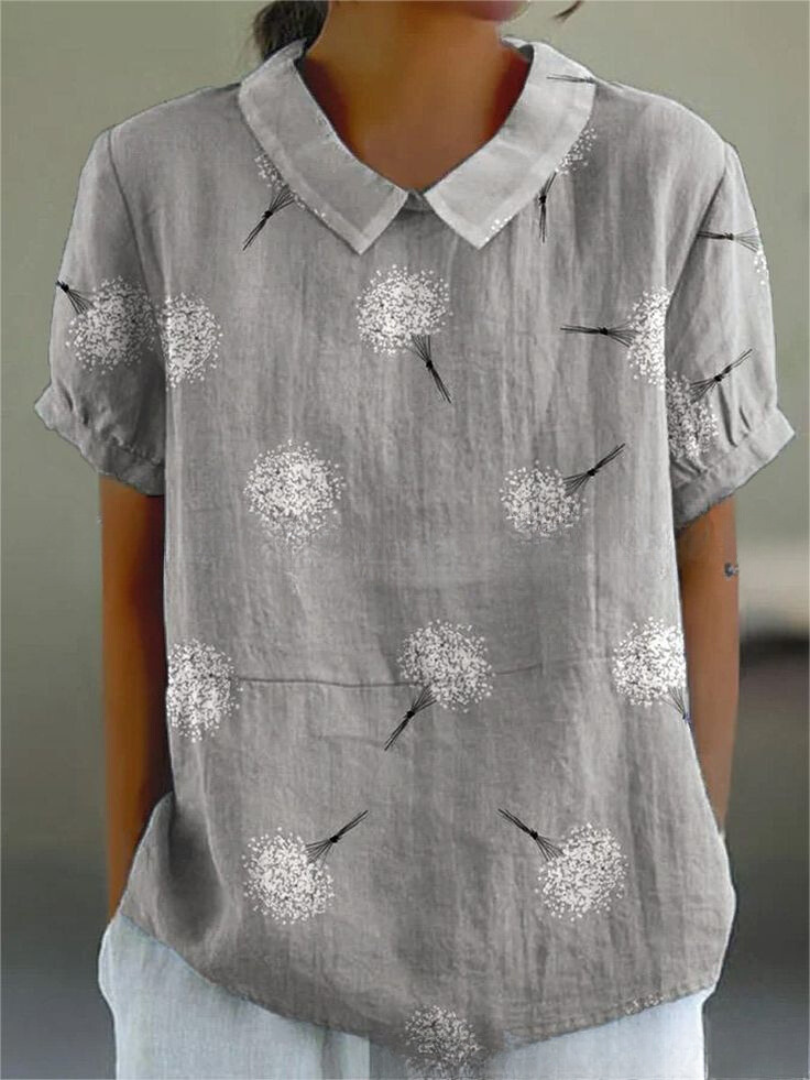 Kira Damen Bluse | Leichtes Baumwollmaterial mit Blumenmuster- S-2XL