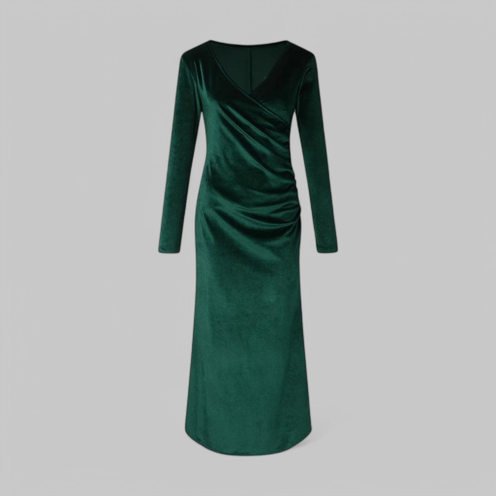 Klara Damen Abendkleid | V-Ausschnitt, Maxi-Länge- S-XL