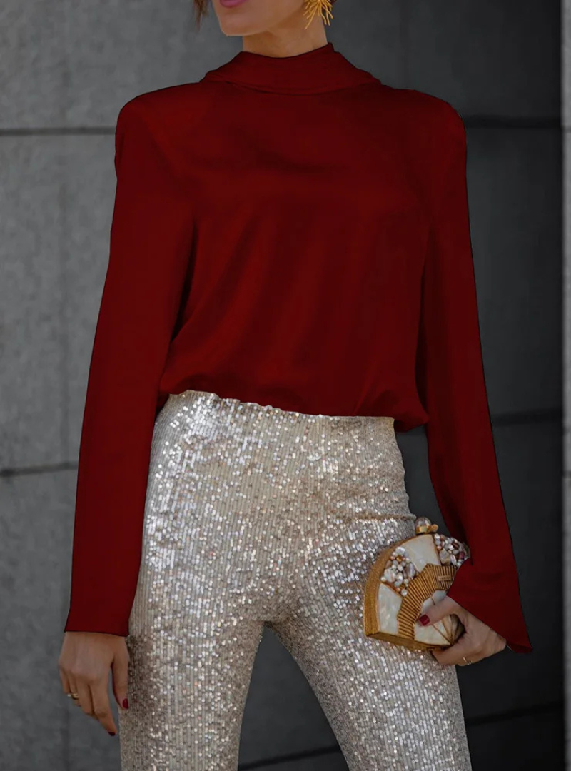Lara Damen Langarmshirt | Elegantes Design mit Rückenausschnitt