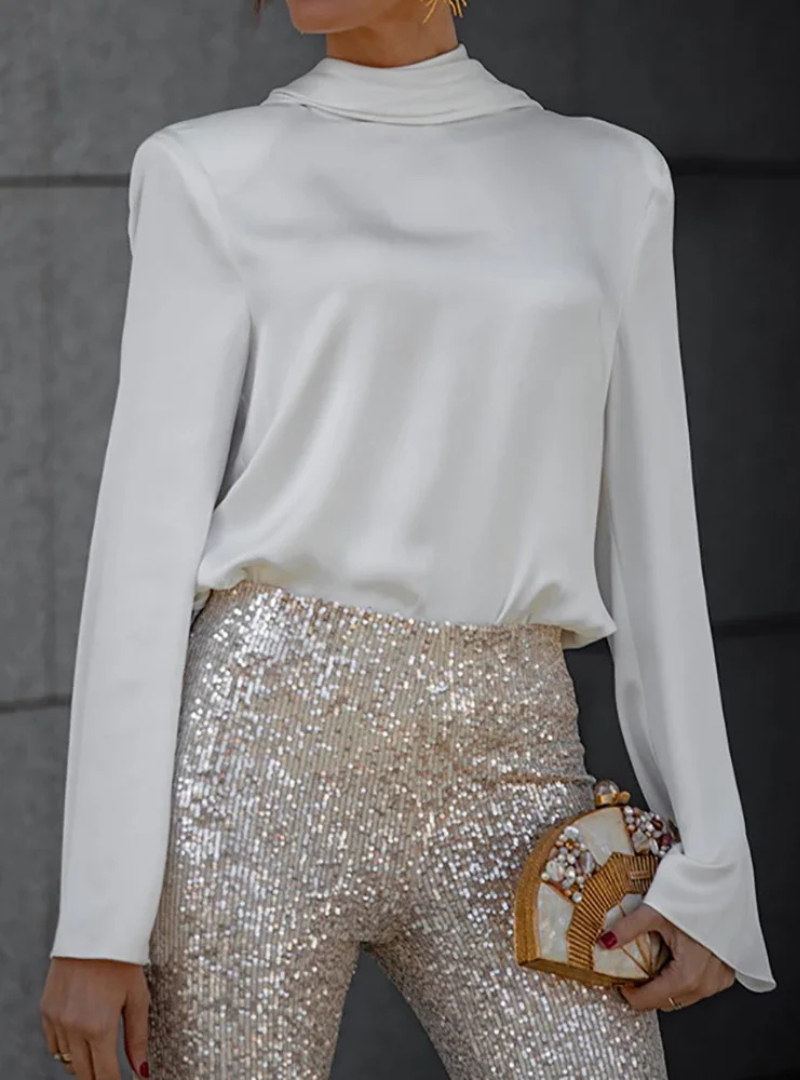 Lara Damen Langarmshirt | Elegantes Design mit Rückenausschnitt