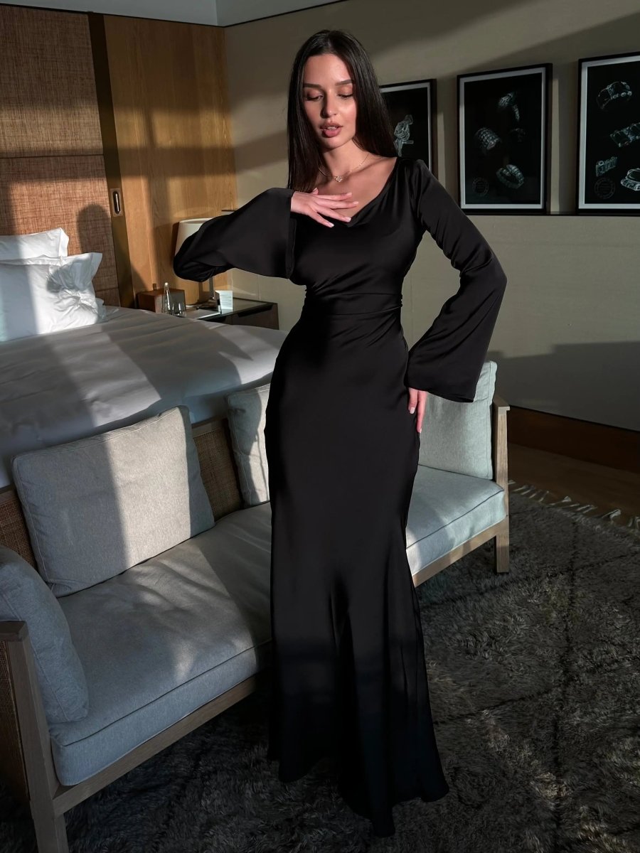 Lina Damen Maxikleid | Fließender Stoff, Elegant für Abendveranstaltungen
