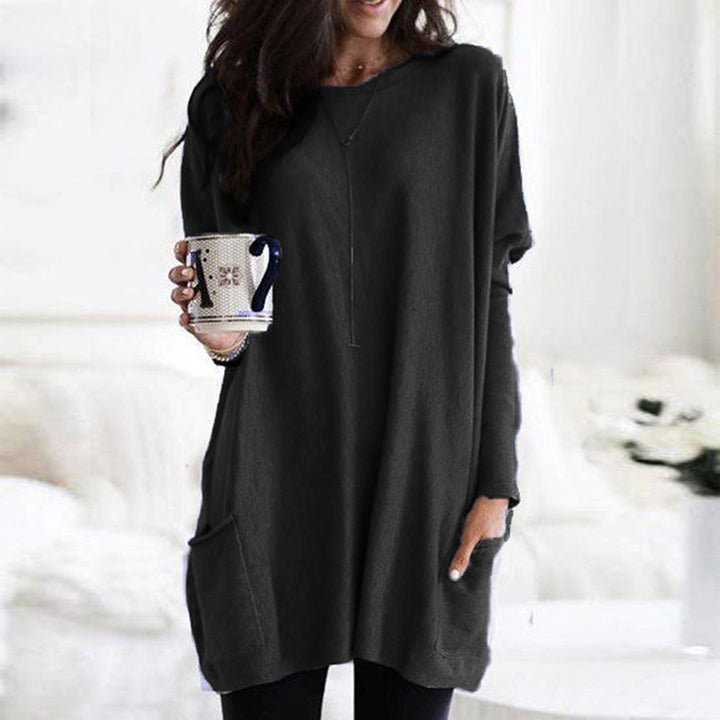 Lina Damen Tunika | Langes Design mit Taschen, Lockerer Schnitt- S-5XL