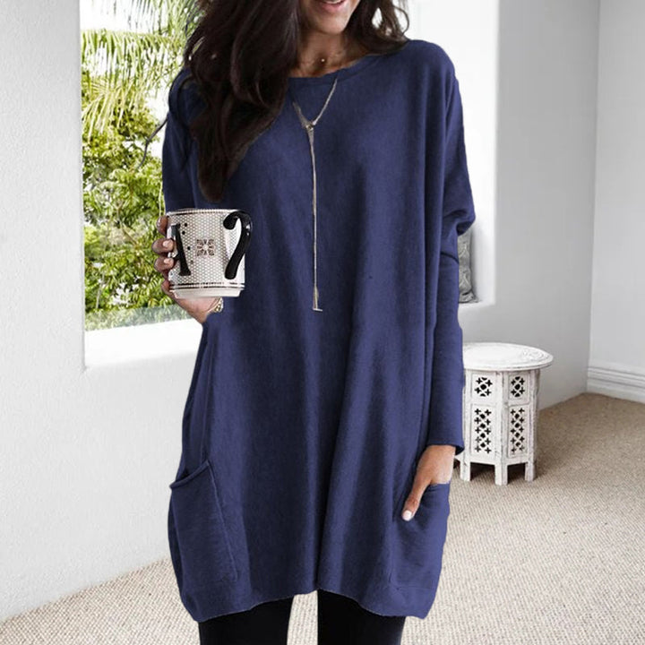 Lina Damen Tunika | Langes Design mit Taschen, Lockerer Schnitt- S-5XL