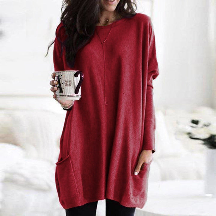 Lina Damen Tunika | Langes Design mit Taschen, Lockerer Schnitt- S-5XL