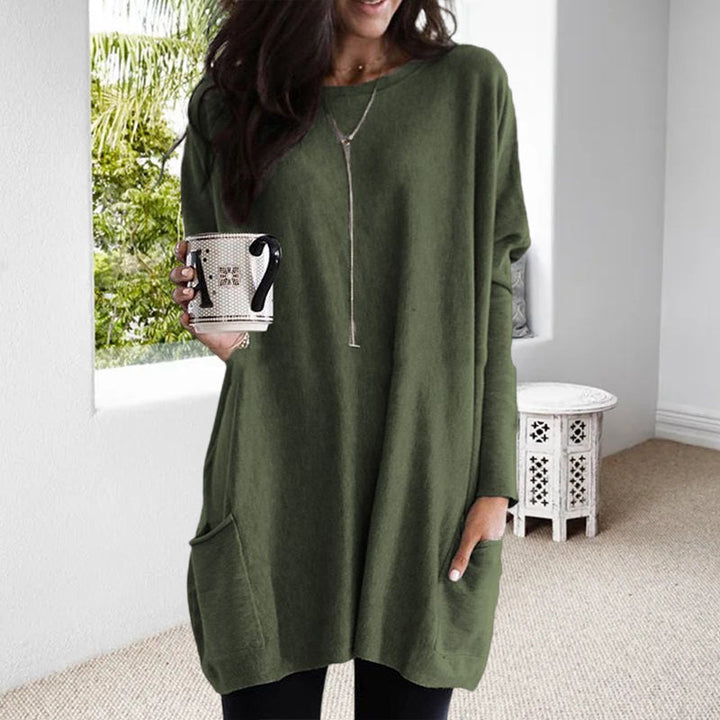 Lina Damen Tunika | Langes Design mit Taschen, Lockerer Schnitt- S-5XL