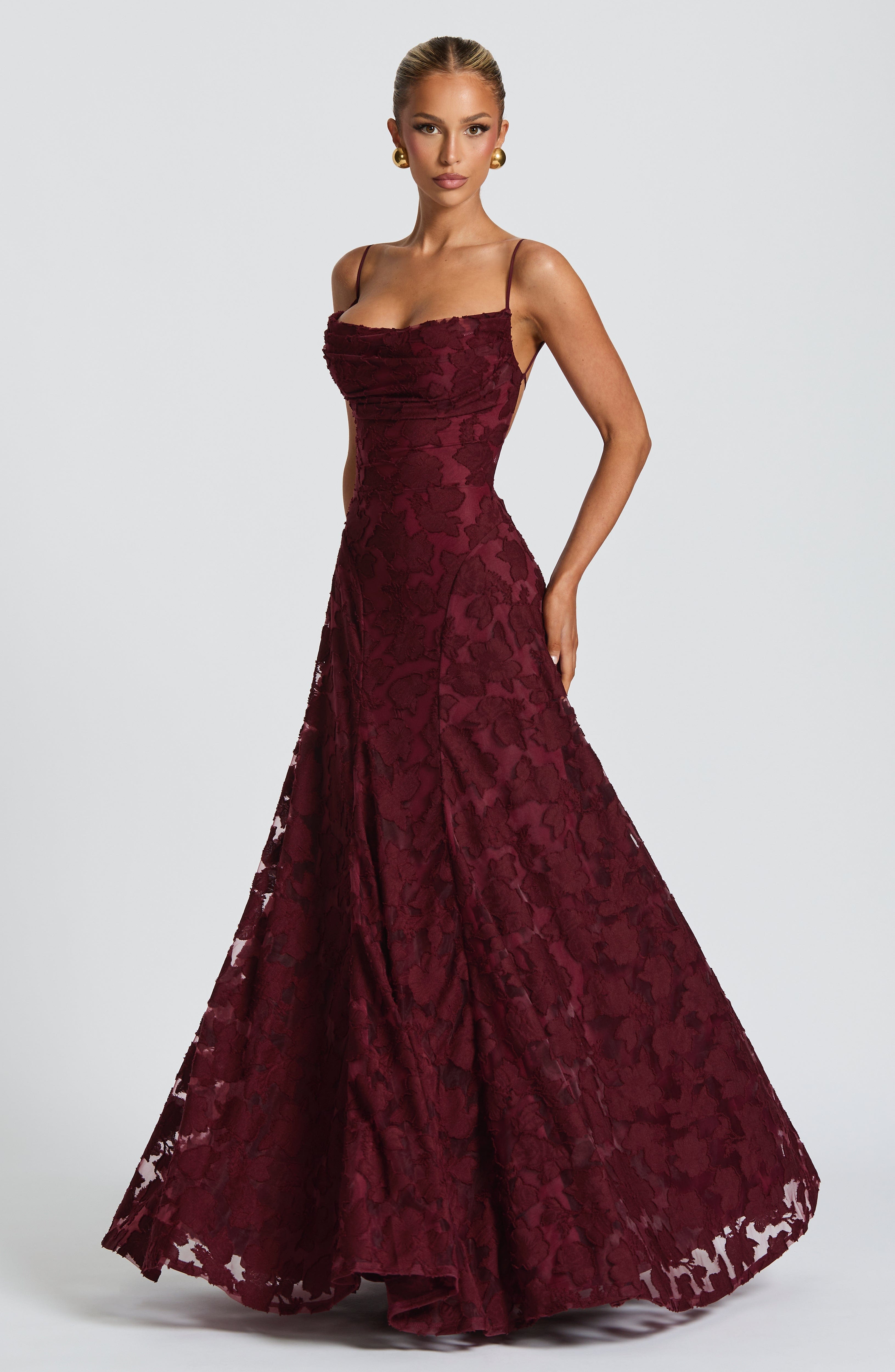 Mila Damen Maxikleid | Spaghettiträger, Florales Muster, Elegant- XS-XL
