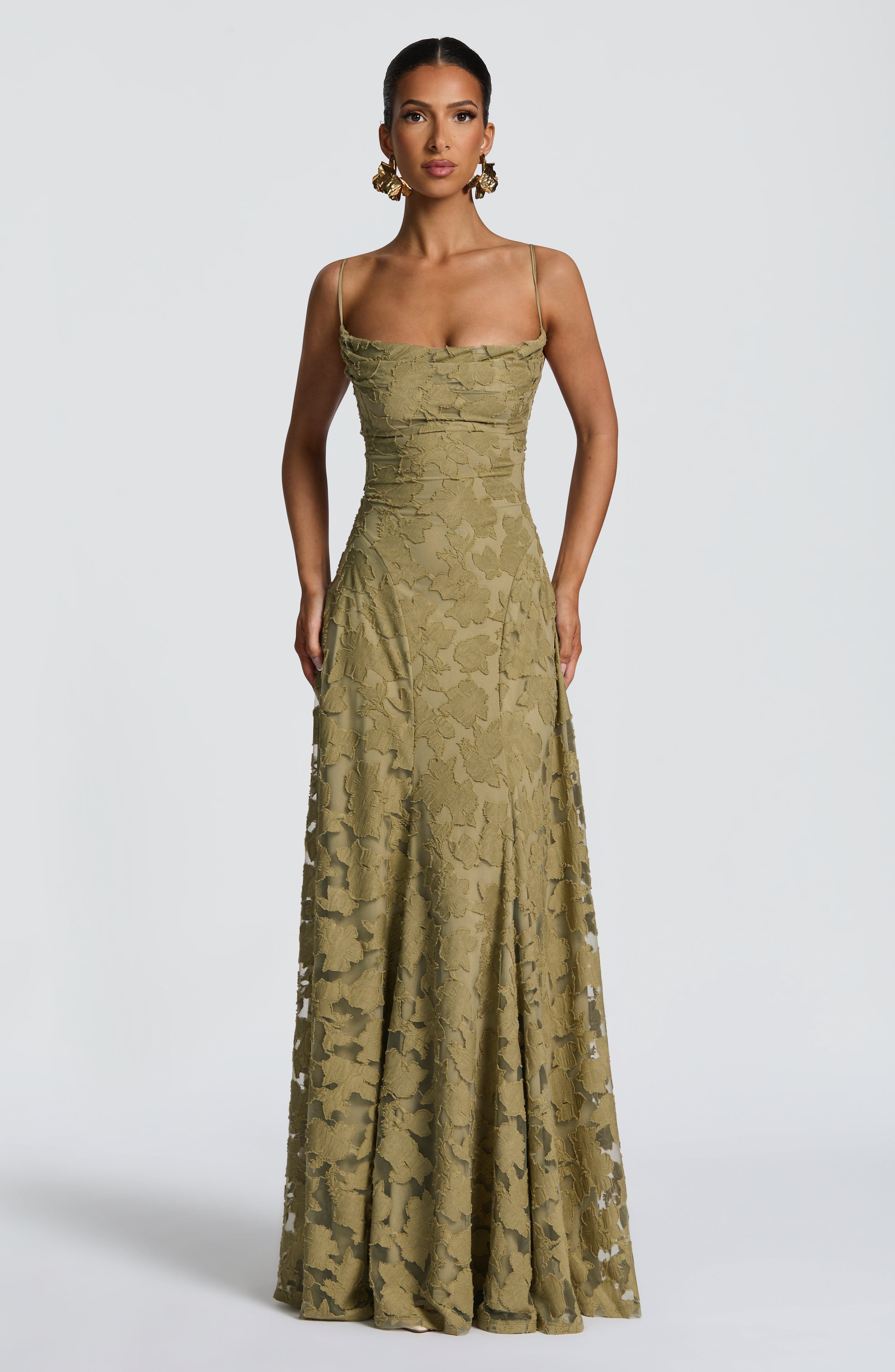 Mila Damen Maxikleid | Spaghettiträger, Florales Muster, Elegant- XS-XL
