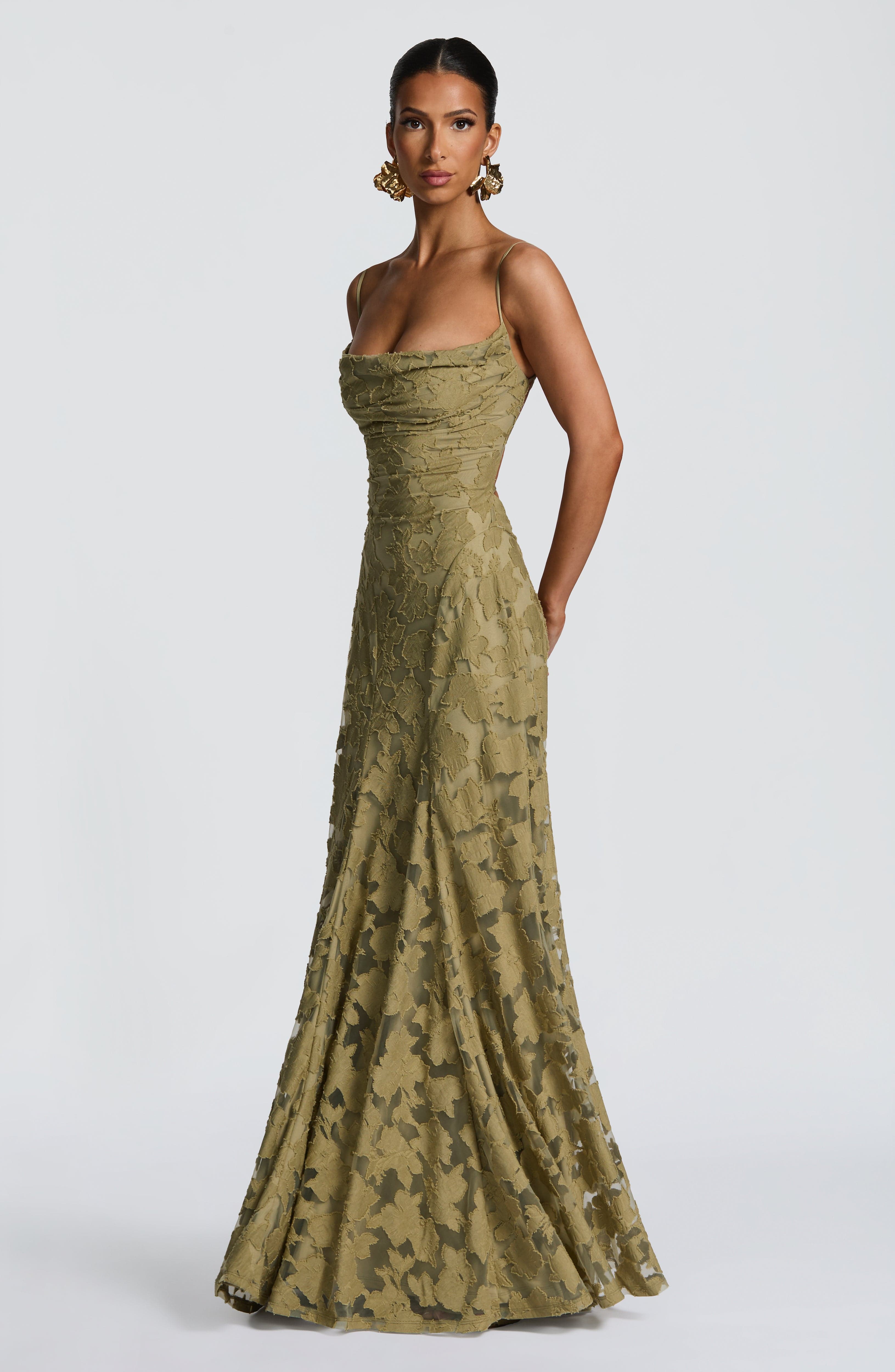 Mila Damen Maxikleid | Spaghettiträger, Florales Muster, Elegant- XS-XL