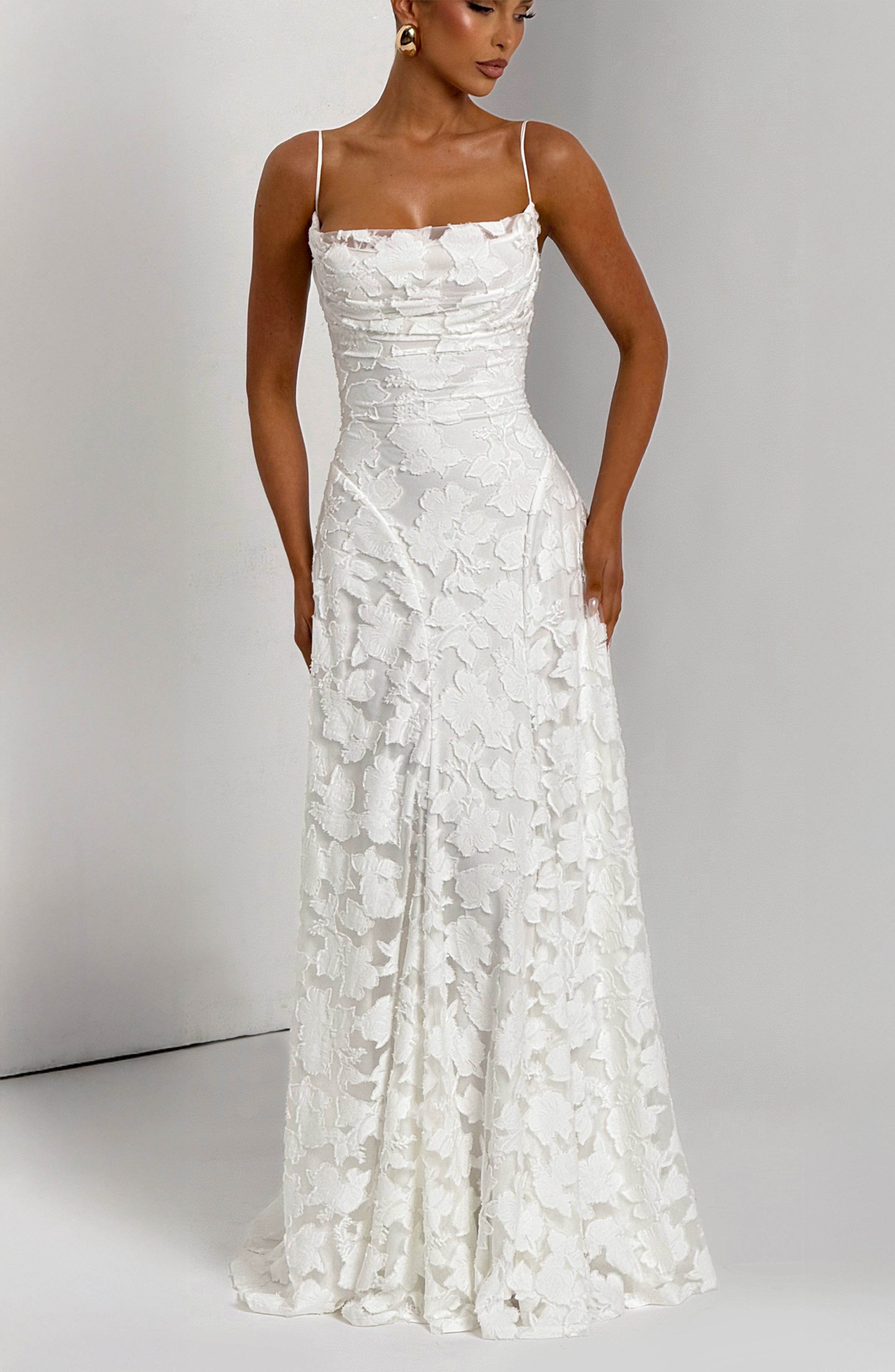 Mila Damen Maxikleid | Spaghettiträger, Florales Muster, Elegant- XS-XL