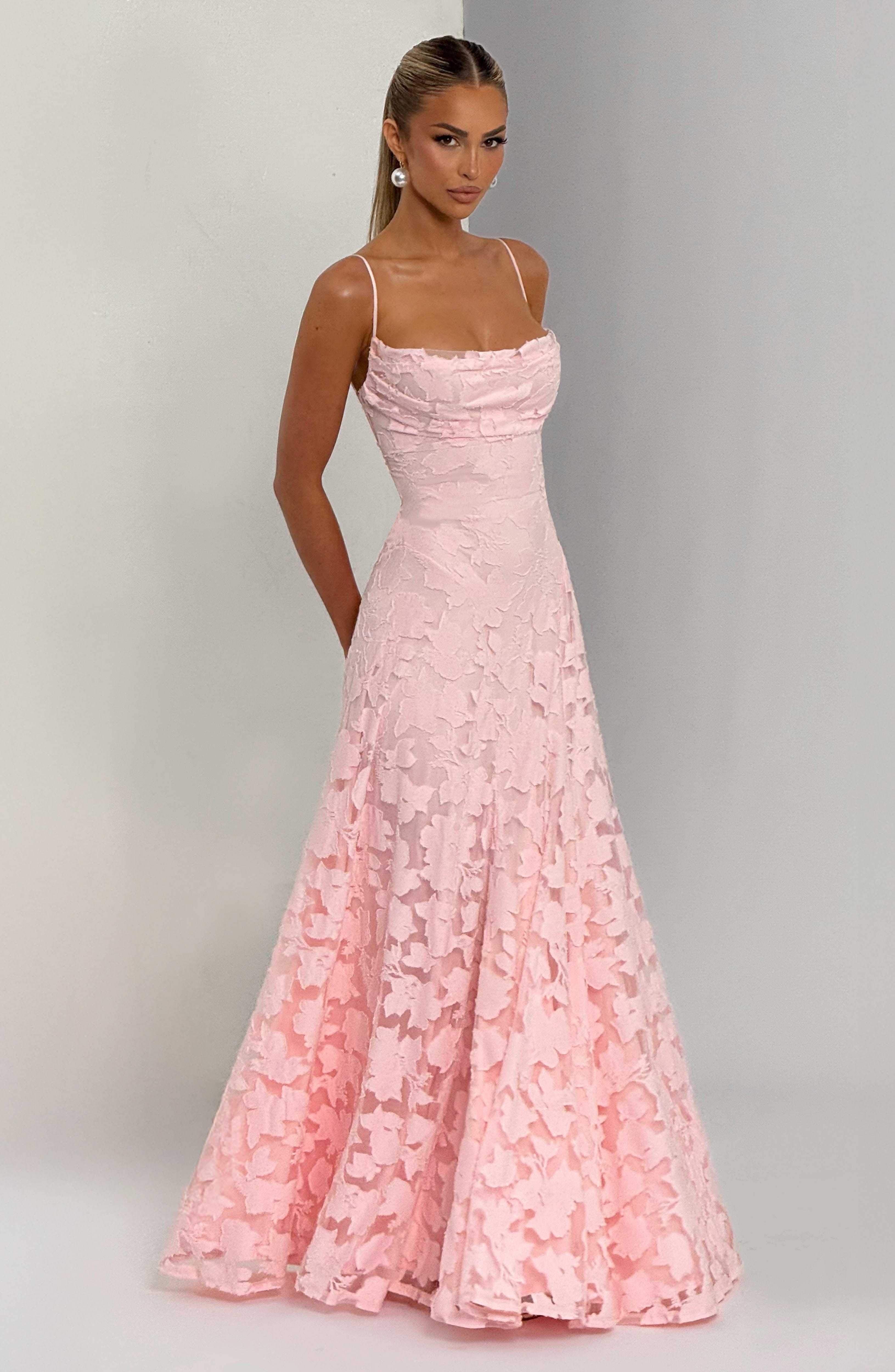 Mila Damen Maxikleid | Spaghettiträger, Florales Muster, Elegant- XS-XL