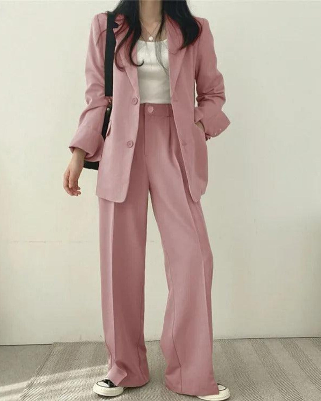 Mira Damen Hosenanzug | Oversize Long-Blazer und Hose, Festlich- S-3XL