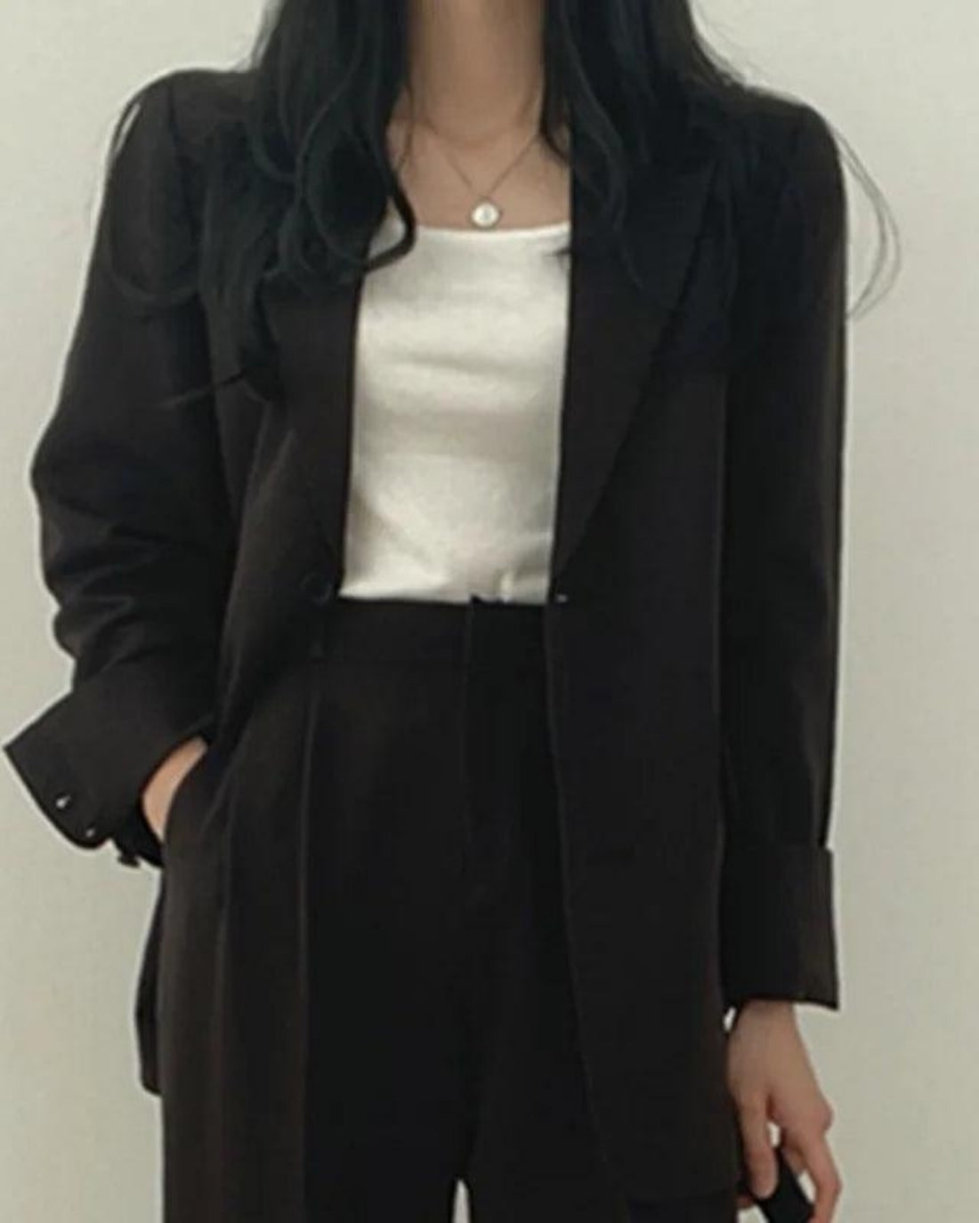Mira Damen Hosenanzug | Oversize Long-Blazer und Hose, Festlich- S-3XL